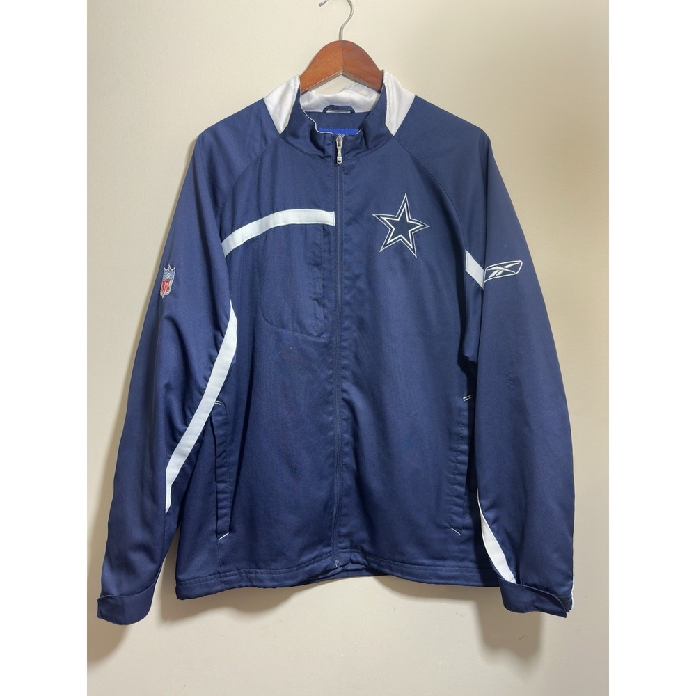 Dallas Cowboys Mens Jacket Medium Reebok NFL On Field Team Apparel Full Zip